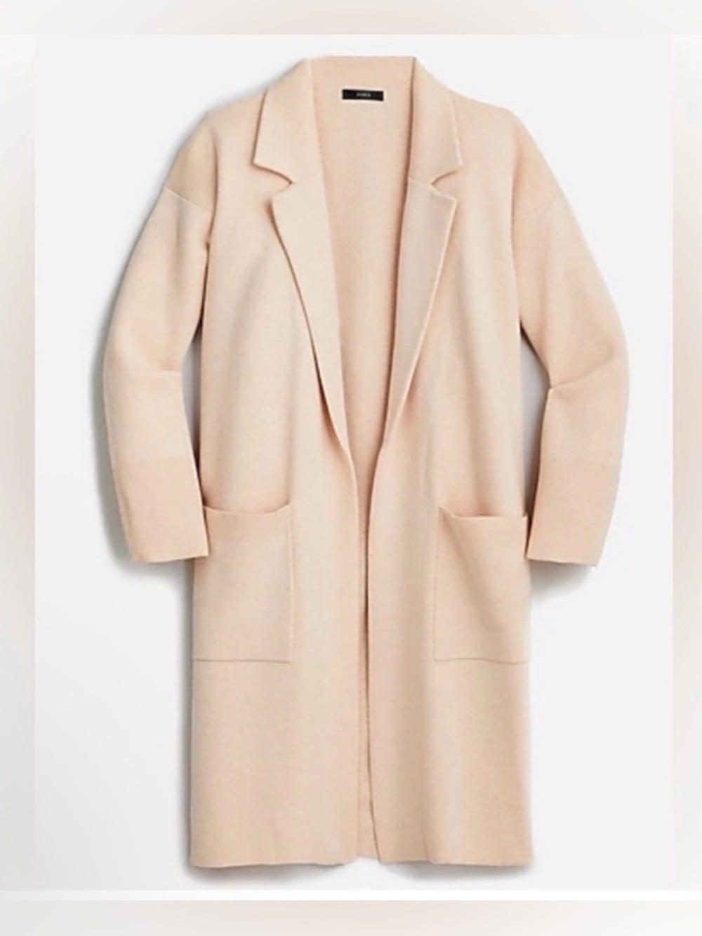 J. crew Ella Long Open Front Duster cardigan in Heather pink size Xs merino